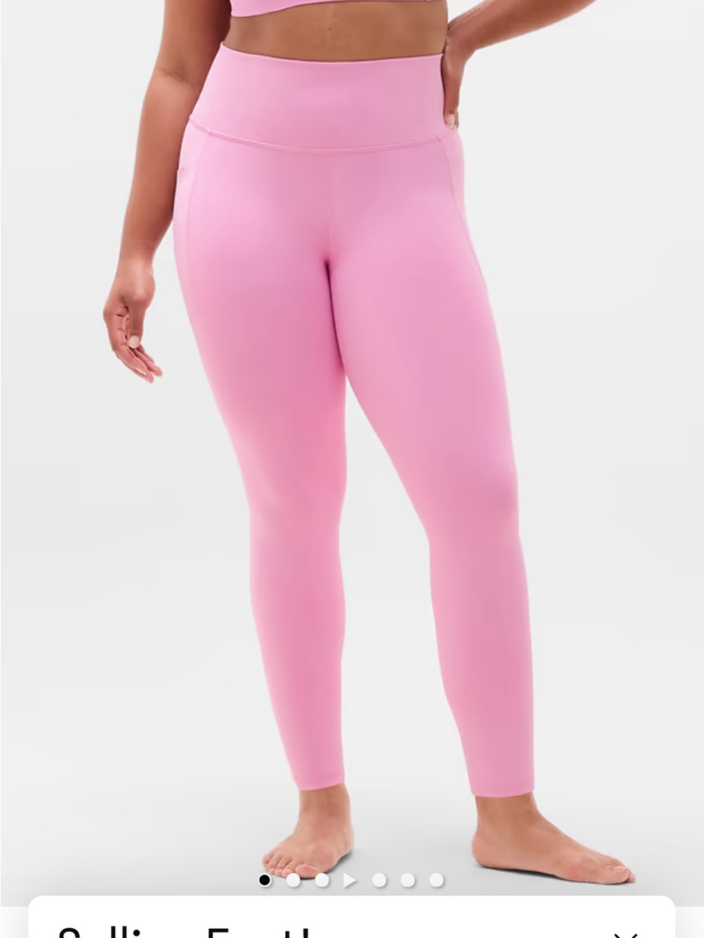 Athleta Salutation Stash Light Pink High-Rise 7/8 Leggings